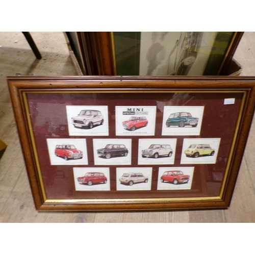 220 - FRAMED MOTOR RACING AND MOTOR CAR TRADING CARDS