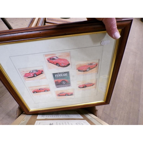 220 - FRAMED MOTOR RACING AND MOTOR CAR TRADING CARDS