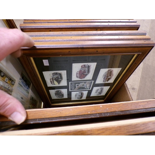 220 - FRAMED MOTOR RACING AND MOTOR CAR TRADING CARDS