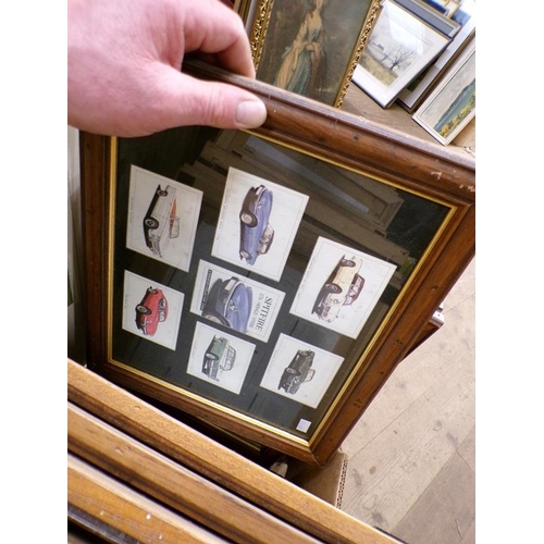 220 - FRAMED MOTOR RACING AND MOTOR CAR TRADING CARDS