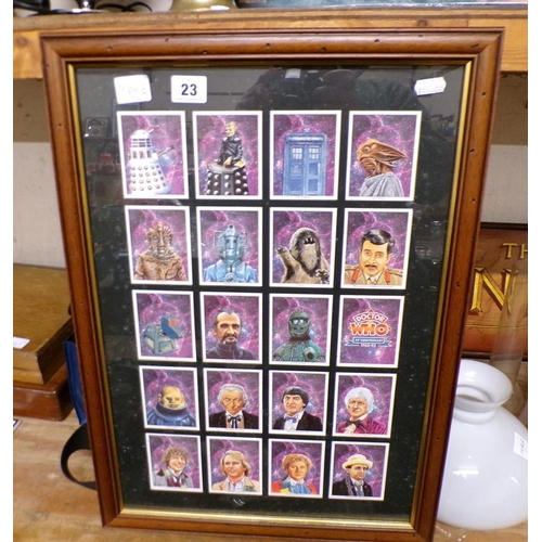 23 - FRAMED DOCTOR WHO TRADING CARDS