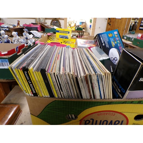 241 - BOX OF RECORDS, CD PLAYER ETC