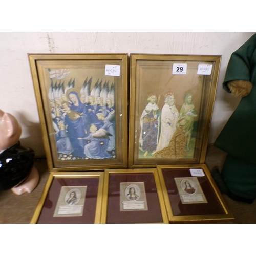 29 - RELIGIOUS PRINTS AND ANTIQUE ENGRAVINGS