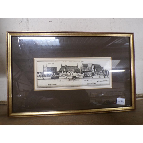 3 - FRAMED ANTIQUE ENGRAVING AND ETCHING