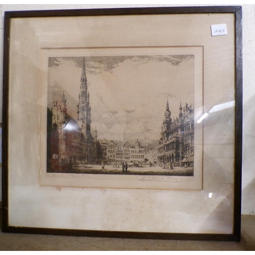 33 - FRAMED ANTIQUE ENGRAVINGS AND ETCHINGS