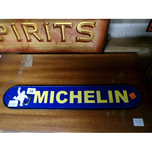 34 - REPRO CAST IRON MICHELIN SIGN