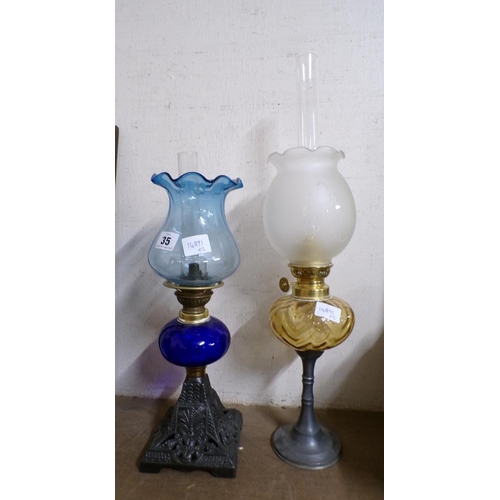 35 - TWO OIL LAMPS