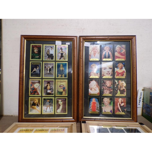 40 - FRAMED PLAYBOY AND MARILYN MUNROE CARDS