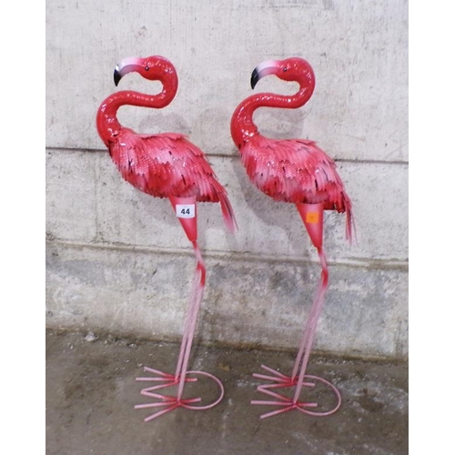 44 - PAIR OF METAL FLAMINGOS