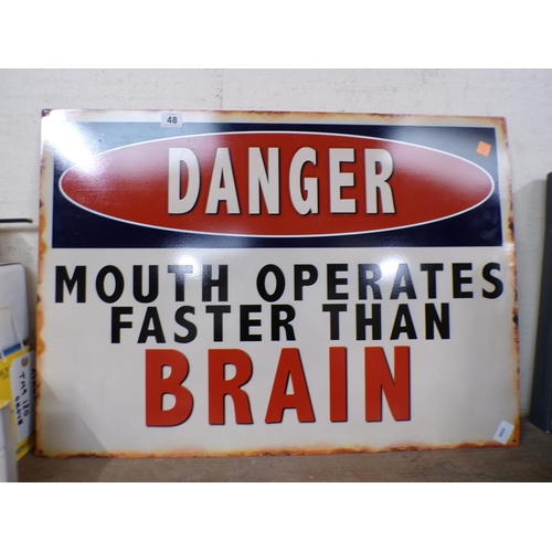 48 - REPRO TIN DANGER SIGN