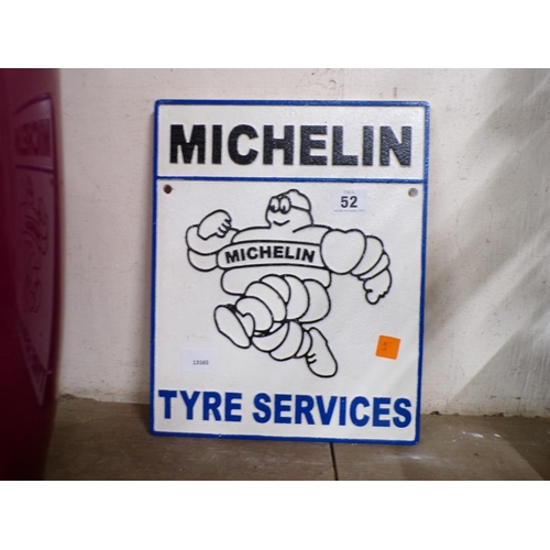 52 - REPRO CAST METAL MICHELIN TYRE SERVICE SIGN