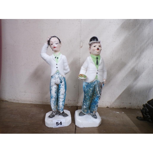 54 - PAIR OF VINTAGE STYLE LAUREL & HARDY FIGURES