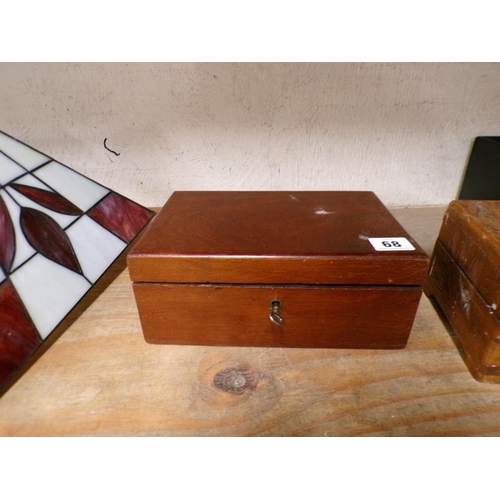 68 - VICTORIAN MAHOGANY BOX WITH COMPARTMENTS