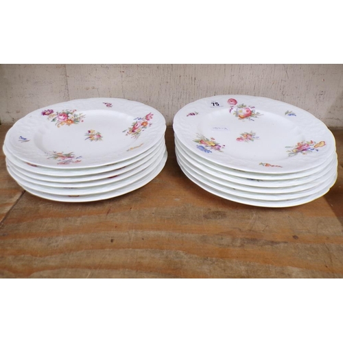 75 - SET OF COALPORT FLORAL DECORATED PLATES