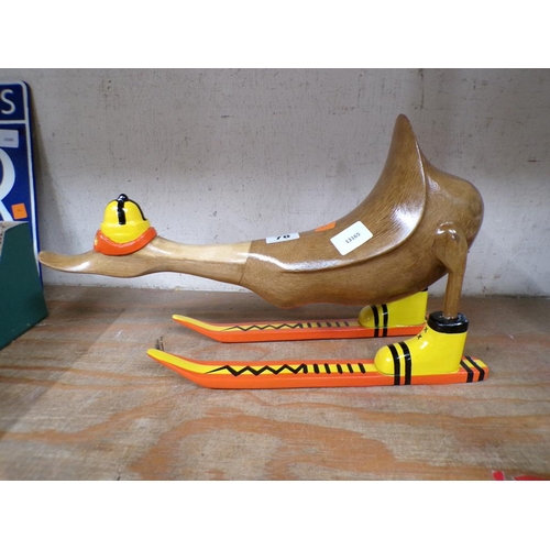 78 - WOODEN SKIING DUCK