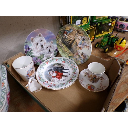 80 - BOX TO INCL ROYAL COMMEMORATIVE CHINA WARES AND COLLECTORS PLATES ETC