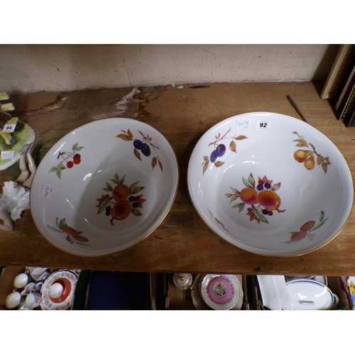 92 - TWO ROYAL WORCESTER EVESHAM BOWLS