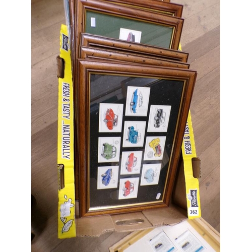 362 - FRAMED CIGARETTE TRADING TYPE CARDS