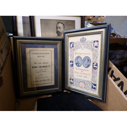 549H - BOX OF FRAMED ROYAL PRINTS ETC