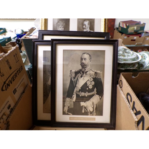 549H - BOX OF FRAMED ROYAL PRINTS ETC