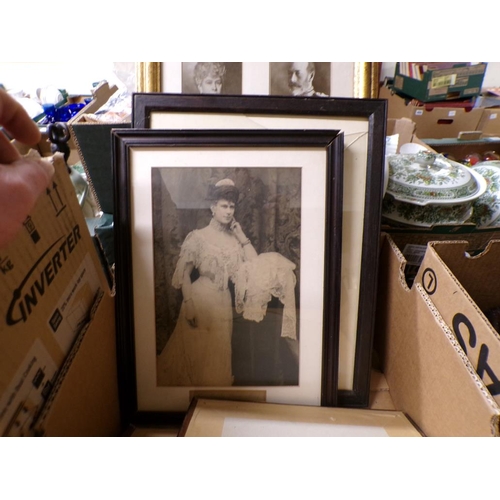 549H - BOX OF FRAMED ROYAL PRINTS ETC