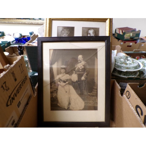 549H - BOX OF FRAMED ROYAL PRINTS ETC