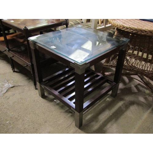 685 - GLASS TOP TABLE