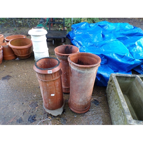 949 - THREE CHIMNEY POTS