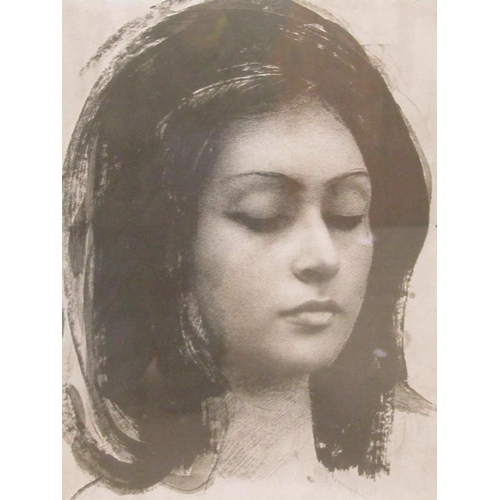 1216 - PIETRO ANNIGONI - B&W PRINT, PORTRAIT OF A LADY, F/G, 58CM X 44CM