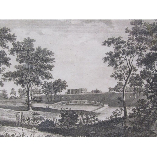 1222 - COLLECTION OF FOUR F/G B&W ENGRAVINGS TO INCL TWO SCENES OF DITCHLEY OXFORDSHIRE, ALL F/G