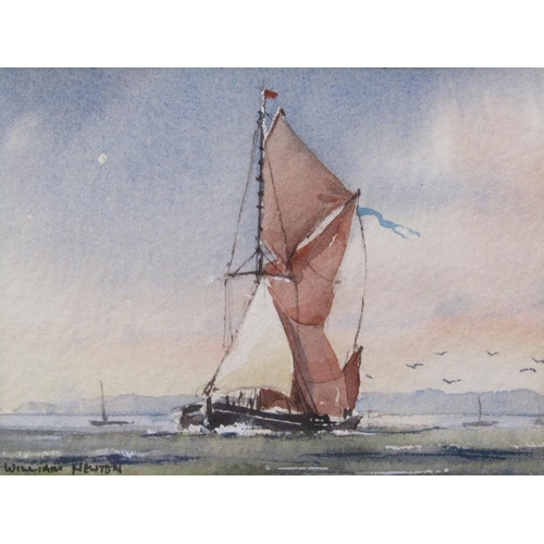 1246 - WILLIAM NEWTON - SERIES OF THREE MINIATURE PAINTINGS - SAILING VESSELS, SIGNED, WATERCOLOURS, F/G, E... 