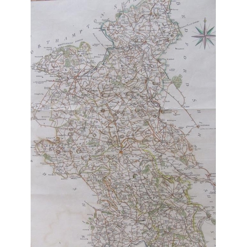 1251 - ANTIQUE MAP OF BUCKINGHAMSHIRE, ENGRAVED BY J CARY, COLOURED F/G, 53CM X 36CM