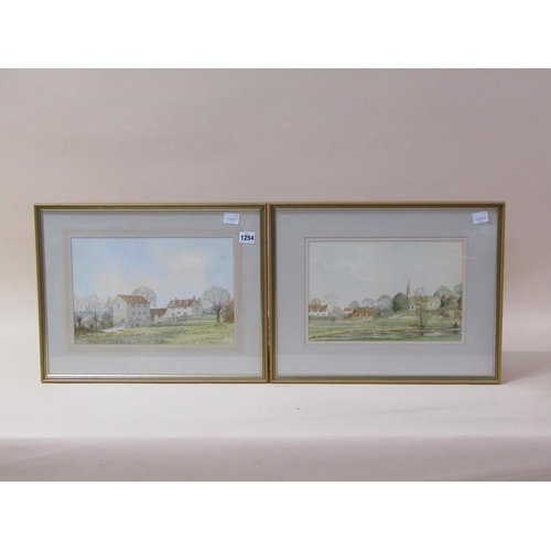 1254 - PAIR - H.H GREENWOOD, CUDDESDON MILL & CLIFTON HAMPDEN, SIGNED WATERCOLOURS, F/G, EACH 22CM X 33CM