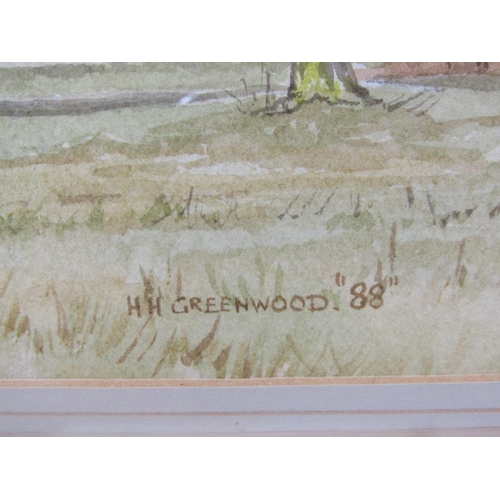 1254 - PAIR - H.H GREENWOOD, CUDDESDON MILL & CLIFTON HAMPDEN, SIGNED WATERCOLOURS, F/G, EACH 22CM X 33CM