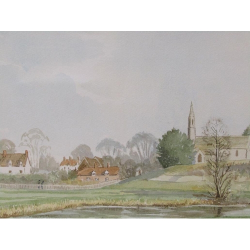 1254 - PAIR - H.H GREENWOOD, CUDDESDON MILL & CLIFTON HAMPDEN, SIGNED WATERCOLOURS, F/G, EACH 22CM X 33CM