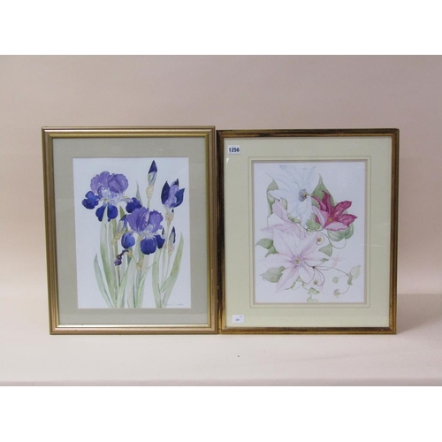 1256 - TWO PAINTINGS - FLOWERS AND CLEMATIS - ANTONIA DUNDAS AND ONE OTHER