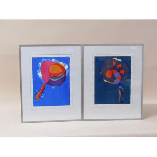 1258 - ANNE MARIE RYAN - THREE ABSTRACT WATERCOLOURS, EACH F/G, APPROX. 40CM X 30CM