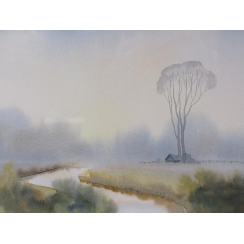 1266 - PETER ROBINSON - DAY BREAK, WATERCOLOUR, F/G, 24CM X 33CM