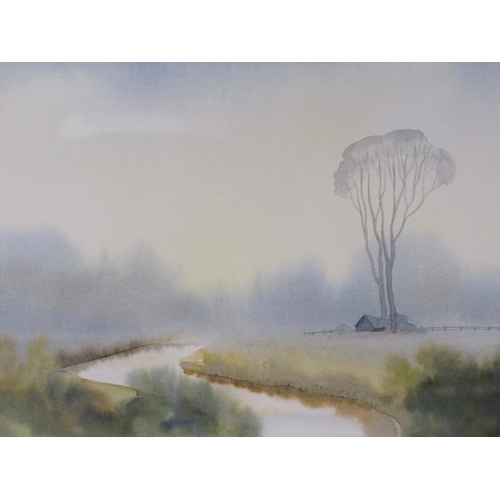 1266 - PETER ROBINSON - DAY BREAK, WATERCOLOUR, F/G, 24CM X 33CM