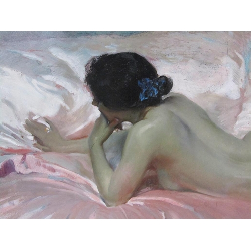 1267 - JOAQUIN SOROLLA - FEMALE NUDE, PRINT, F/G, 32CM X 58CM