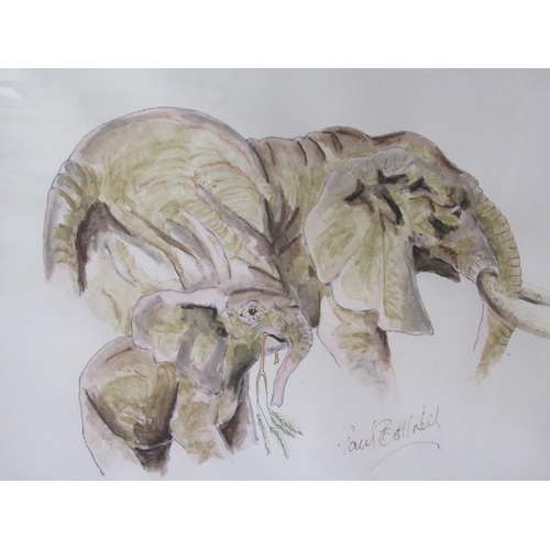 1269 - COLLECTION OF SEVEN MISC. F/G WATERCOLOURS AND PRINTS BY PAUL BOTTRIELL - ANIMALS