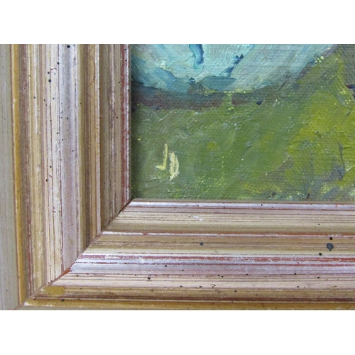 1277 - JOAN DALE - YELLOW AND GREEN, STILL LIFE, OIL ON BOARD, FRAMED, 14CM X 16CM