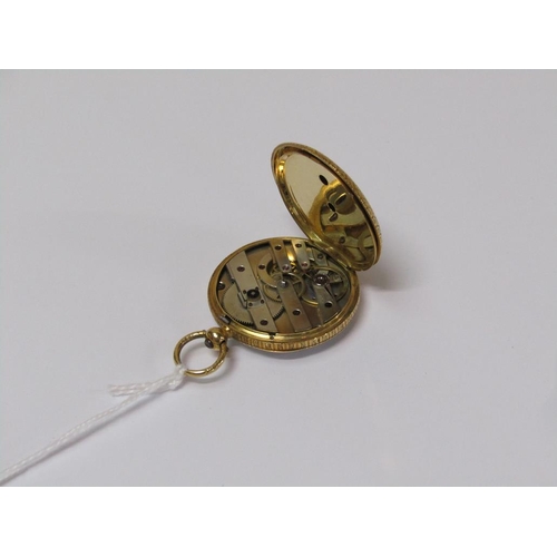 1494 - CONTINENTAL GOLD AND ENAMEL CASED LADIES POCKET WATCH