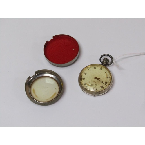 1499 - DENNISON SILVER POCKET WATCH IN A STAINLESS STEEL CASE