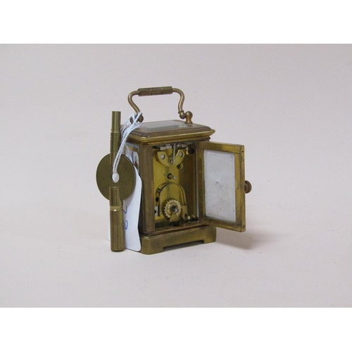 1510 - CONTINENTAL MINIATURE CARRIAGE CLOCK WITH DECORATIVE CERAMIC PANELS