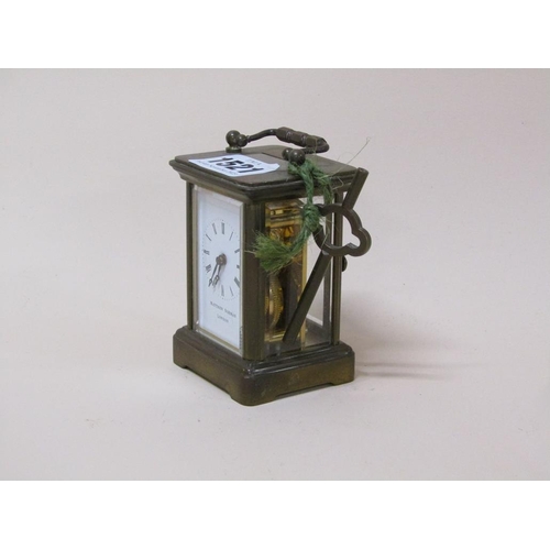 1521 - MATTHEW NORMAN OF LONDON MINIATURE CARRIAGE CLOCK WITH ORIGINAL OPERATING INSTRUCTIONS