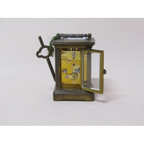 1521 - MATTHEW NORMAN OF LONDON MINIATURE CARRIAGE CLOCK WITH ORIGINAL OPERATING INSTRUCTIONS