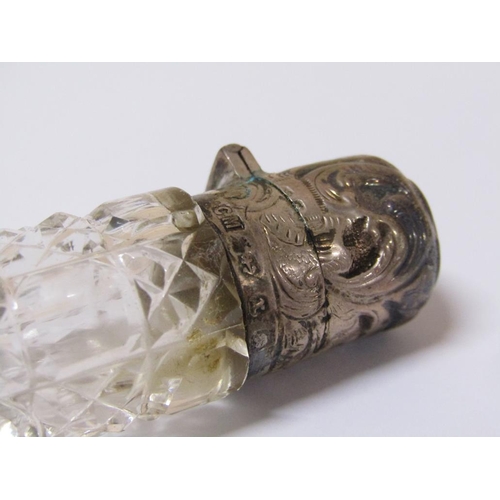 1554 - TWO SILVER CASED SCENT BOTTLES AND A QTY OF SILVER AND OTHER BANGLES