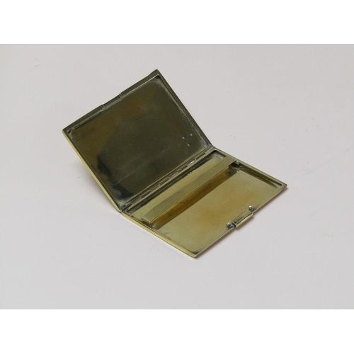 1636 - ENGINE TURNED SILVER GILT CIGARETTE CASE 4.7ozt