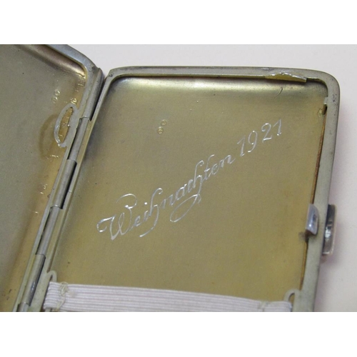 1641 - CONTINENTAL SILVER CIGARETTE CASE 3ozt